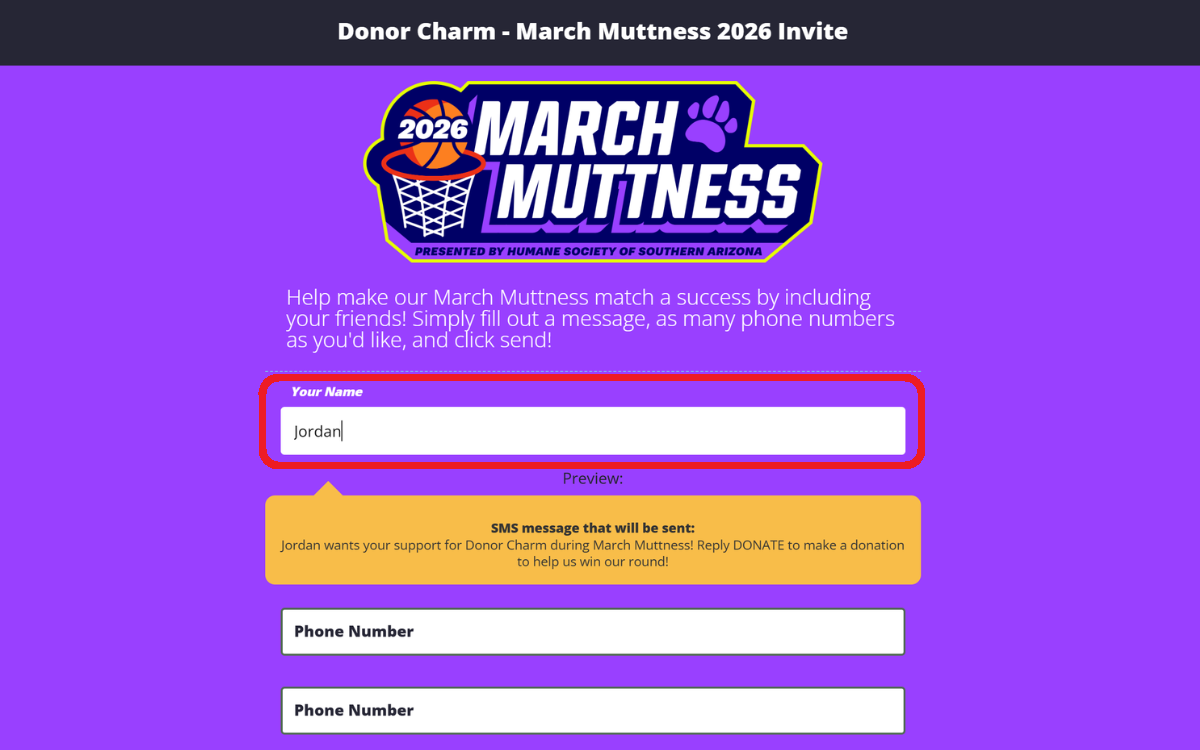 Share this Page with Your Volunteers, Staff, Board Members and other Ambassadors to tap into your network to drive enagement! To start, they will only need to enter in their Full Name